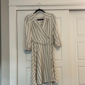Elegant Striped Wrap Dress